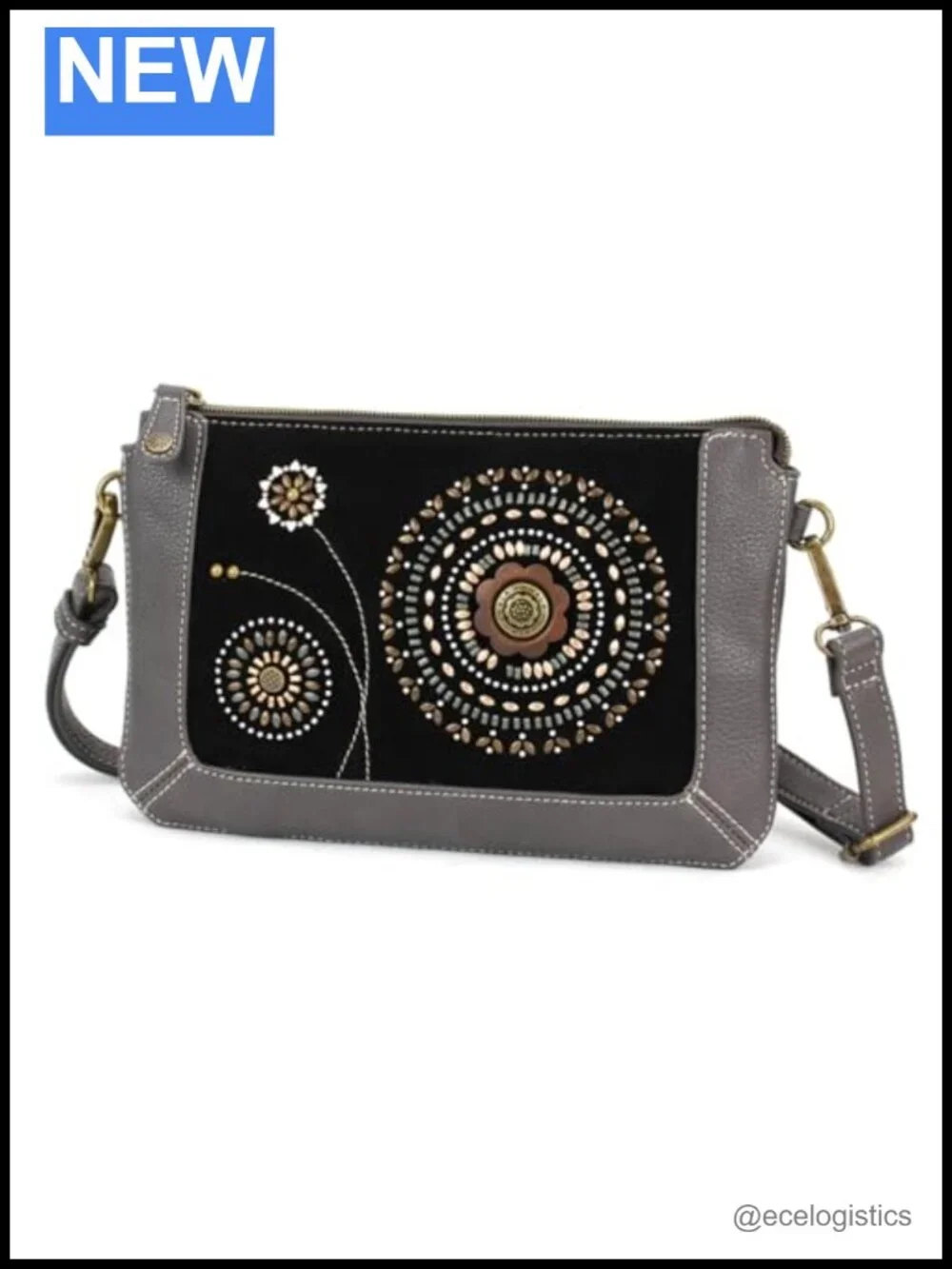 Faux Leather RFID Protected Crossbody Purse w/ Adjustable Strap